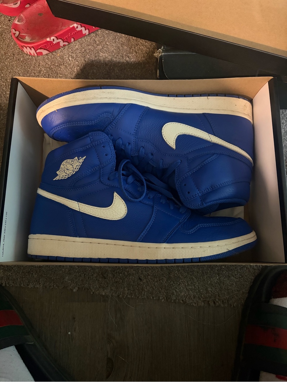Jordan High-Top Sneakers in Royal Blue and White